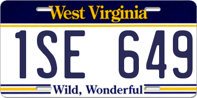 WV license plate 1SE649