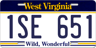 WV license plate 1SE651