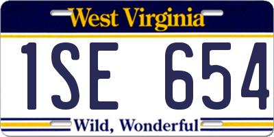 WV license plate 1SE654