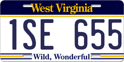 WV license plate 1SE655