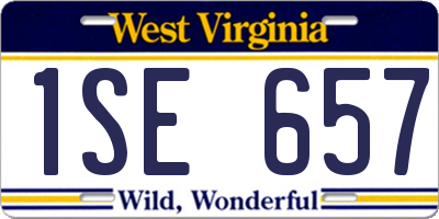 WV license plate 1SE657