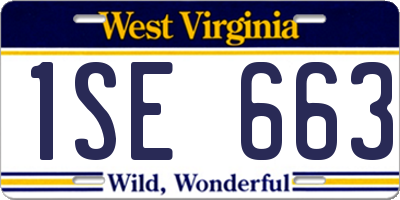 WV license plate 1SE663