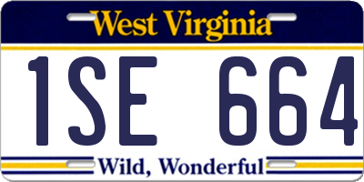 WV license plate 1SE664