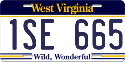 WV license plate 1SE665