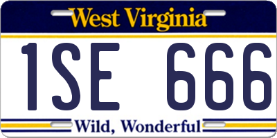WV license plate 1SE666