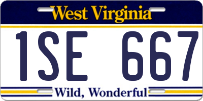 WV license plate 1SE667
