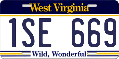 WV license plate 1SE669
