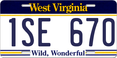 WV license plate 1SE670