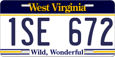 WV license plate 1SE672