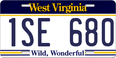 WV license plate 1SE680