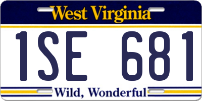 WV license plate 1SE681