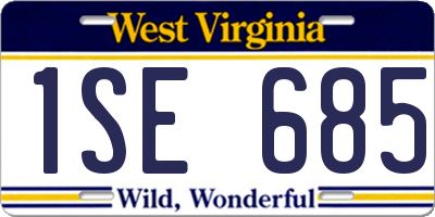 WV license plate 1SE685