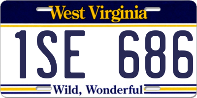 WV license plate 1SE686