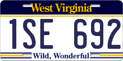 WV license plate 1SE692