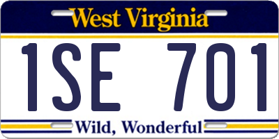 WV license plate 1SE701