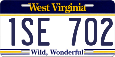 WV license plate 1SE702
