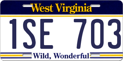 WV license plate 1SE703