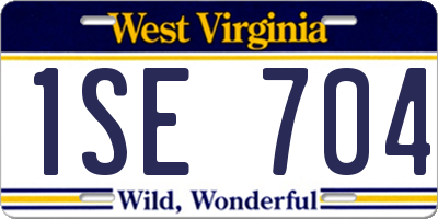 WV license plate 1SE704