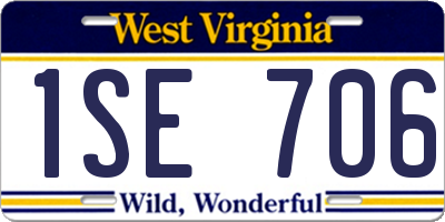 WV license plate 1SE706