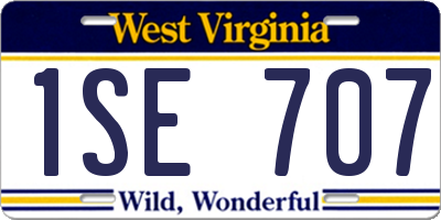 WV license plate 1SE707