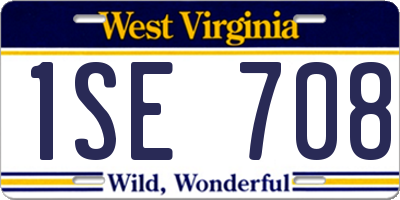 WV license plate 1SE708