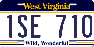 WV license plate 1SE710