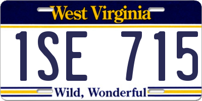 WV license plate 1SE715