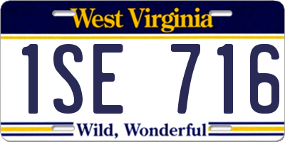 WV license plate 1SE716