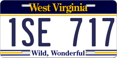 WV license plate 1SE717