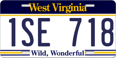 WV license plate 1SE718