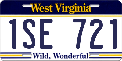 WV license plate 1SE721