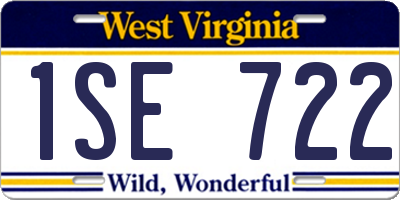 WV license plate 1SE722