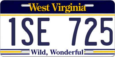 WV license plate 1SE725