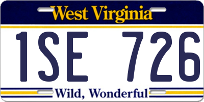 WV license plate 1SE726