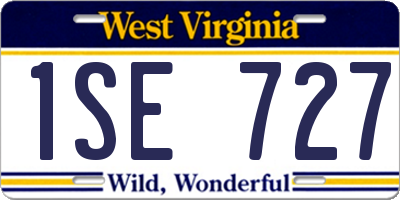 WV license plate 1SE727