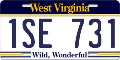 WV license plate 1SE731