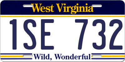 WV license plate 1SE732