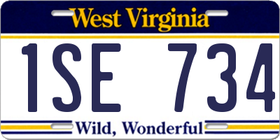 WV license plate 1SE734