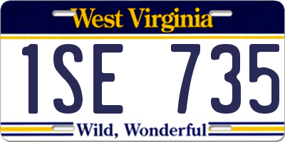WV license plate 1SE735