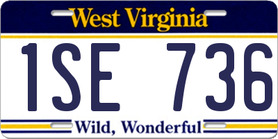 WV license plate 1SE736