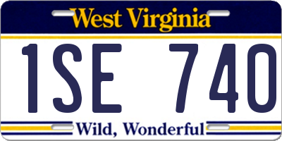 WV license plate 1SE740