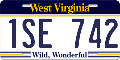WV license plate 1SE742