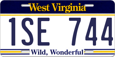 WV license plate 1SE744