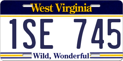 WV license plate 1SE745