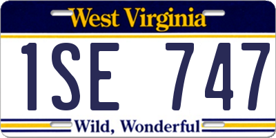 WV license plate 1SE747