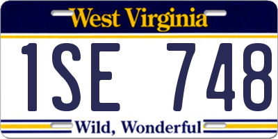 WV license plate 1SE748