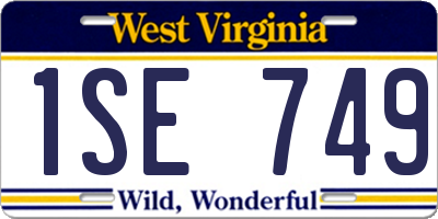 WV license plate 1SE749