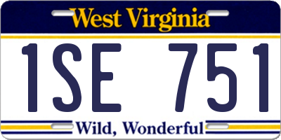 WV license plate 1SE751