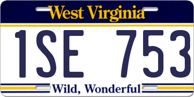 WV license plate 1SE753