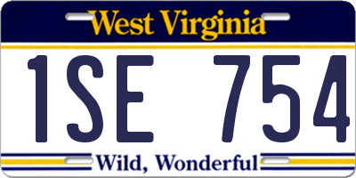 WV license plate 1SE754